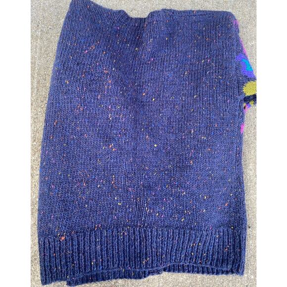 Vintage Gallagher Women M Grandpa Cardigan Sweater Button Argyle Blue - Picture 4 of 4